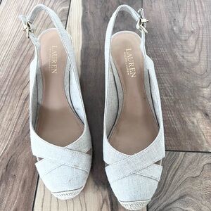 Lauren Ralph Espadrille Wedge Heel Sandals